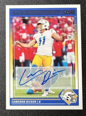 2024 Panini Score CAMERON DICKER Auto Autograph Los Angeles Chargers - Image 1 of 2