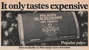 Anuncio impreso vintage Paladín 1970 pipa de cereza negra tabaco solo sabe caro - Imagen 1 de 2