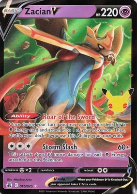 Zacian V Ultra Rare Celebrations 016/025 NM - Image 1 of 2