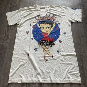 Vintage 90s Betty Boop Sleep T-Shirt W/ Lace Graphic Tee Cartoon Y2K 2XL - Bild 1 von 8