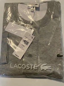 T-shirt Lacoste Henley grigio erica manica lunga cotone - 2XL - Foto 1 di 2