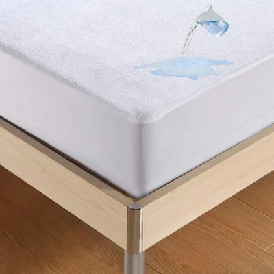 Terry Towel Waterproof Mattress Protector Fitted Sheet Bed Cover Non-Allergenic - Image 1 of 4