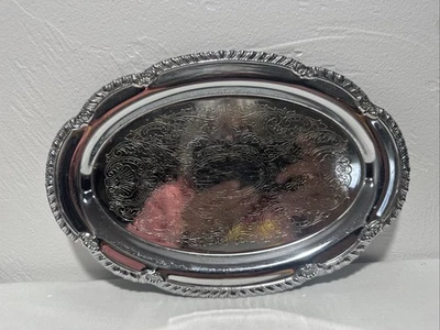 Bandeja Irvinware Sugar & Creamer SOMENTE BANDEJA DE SERVIR Cromada 9,5" EUA - Imagem 1 de 4