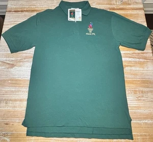 Vintage 1996 Atlanta Olympics Hanes Polo Shirt Green Size L (42-44) NWT - Picture 1 of 9