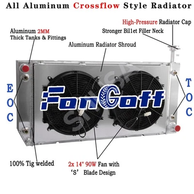 4 Row Radiator&Shroud Fan For Chevy Express/GMC Savana 2500 3500 2004-2016 - Image 1 of 4