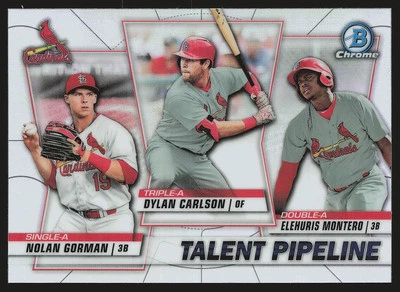 2020 Bowman #TP-STL Dylan Carlson / Elehuris Montero / Nolan Gorman - Image 1 of 2