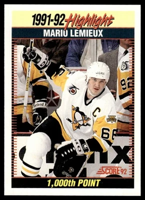 1992-93 Score Mario Lemieux Pittsburgh Penguins #448 - Image 1 of 2