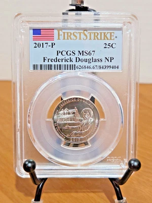 2017-P Washington Quarter Frederick Douglass NP PCGS MS67 FS Pop 15/0 #84399404 - Image 1 of 2