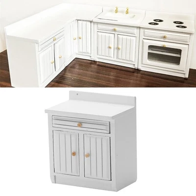 1:12 bianco Armadio Da Cucina Armadio per la Casa di Bambola Mobili Sala Da - Immagine 1 di 4