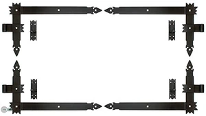4 x Winkelband 600 x 340 x 50 + Kloben Winkelbänder Türbänder Türband Schwarz - Bild 1 von 1