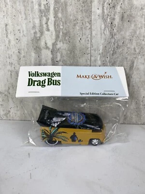 2009 Hot Wheels Convention Prize Make a Wish VW Drag Bus GOLD In Package - Image 1 of 4