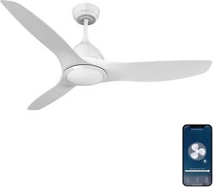 ProMounts Smart WiFi LED Ceiling Fan, 52 Inch Ceiling fan with LED Lights, 3 Bla - Picture 1 of 5