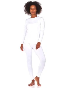 Long Johns Thermal Underwear for Women Fleece Lined Base Layer Pajama Set Col... - Picture 1 of 5
