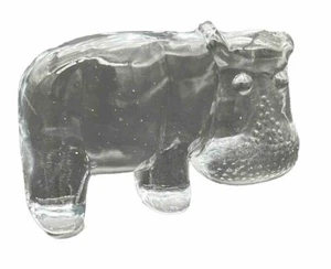 1970er Jahre Kosta Boda Bertil Vallien Zoo Serie Kunst Glas Nilpferd Figur Briefbeschwerer - Bild 1 von 5