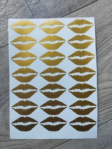 21 x Lippen Lippenstift Kuss Vinyl Aufkleber Aufkleber. Glas Handwerk Geschenke Autoflasche - Bild 1 von 4