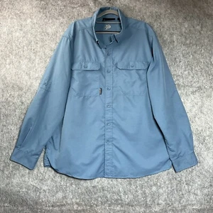 DriDuck Shirt Mens Extra Large Blue Long Sleeve Pockets Vented Hike Fish Outdoor - Picture 1 of 12