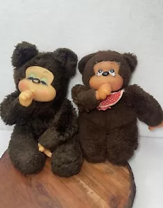 2 peluche vintage Russ Berrie Gonga Thumba orso gorilla pollice succhia peluche - Foto 1 di 6