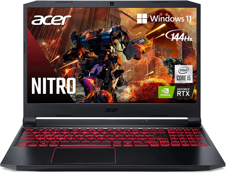 🎁NEW Acer Nitro 5 15.6 FHD Intel i5-10300H/8G/256G RTX3050 Gaming Laptop+Sleeve - Image 1 of 4