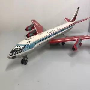Yonezawa Toys Tin Toy Airplane Boeing 707 Super Jet Liner W/BOX F/S FEDEX - Picture 1 of 15