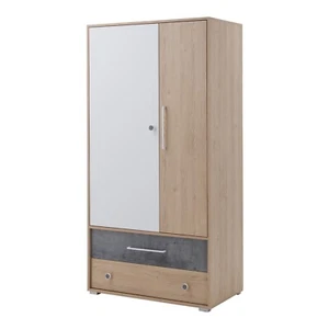 Kleiderschrank STEP ST1 2 Türen 2 Schubladen Schrank 90x182x50 cm Jugendschrank - Bild 1 von 11