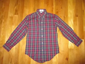 Boys Lacoste Blue Green Red Plaid Button Down Shirt Size 8 - Picture 1 of 4