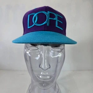 Mütze Kappe DOPE Logo Druckknopflasche blau bestickt Buchstaben verstellbar - Bild 1 von 9