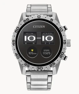 Citizen CZ Smart Gen 2 44MM Silver Stainless Steel Sport Smartwatch - MX1010-59X - Picture 1 of 10