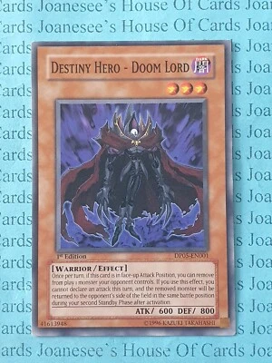 DP05-EN001 Destiny HERO - Doom Lord Yu-Gi-Oh Card 1st Edition - Image 1 of 3