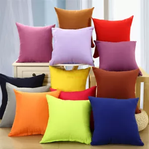 Multicoloured Plain Solid Colour Cushion Cover Covers Decorative Pillow Case - Picture 1 of 20