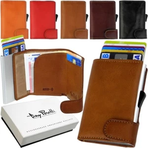 TONY PEROTTI Cards Exchange Slimwallet Mini Wallet Leather Rfid NFC Protection - Picture 1 of 19