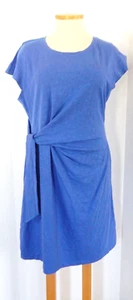 Talbots Casual Blue Tie Waist Cap Sleeve Midi Dress Size 2XP Plus Petite NWT - Picture 1 of 14