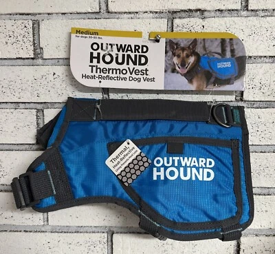 Outward Hound Dog ThermoVest Heat-Reflective Thermo Vest Medium Blue D-Clip NEW - Image 1 of 4