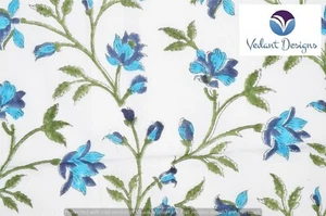 Indian Cotton Running Sewing Craft Block Fabric Dressmaking 5 Yard - Picture 1 of 5