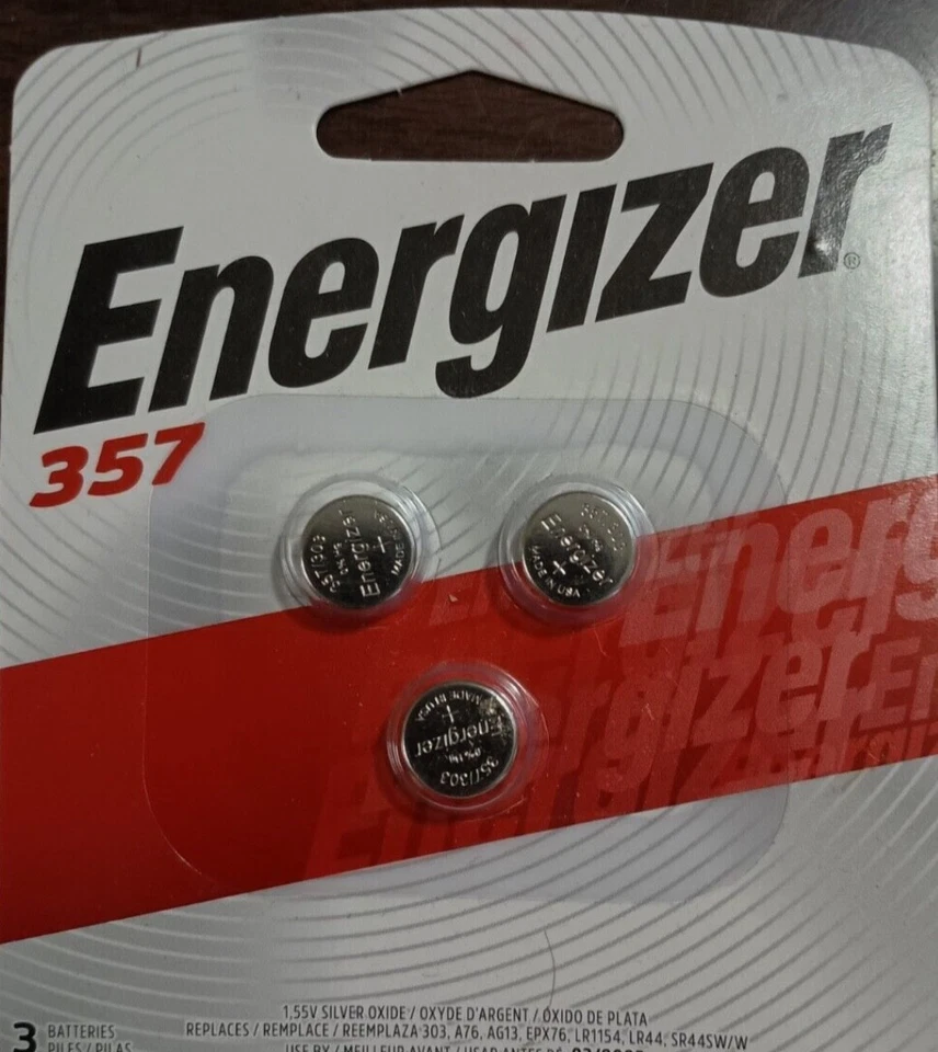 357 303 (SR44SW) Coin Cell Silver Oxide Batteries Energizer 3 Pack Exp 3/2029 - Image 1 of 1