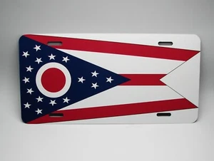OHIO STATE FLAG METAL NOVELTY CAR LICENSE PLATE AUTO TAG - Picture 1 of 12