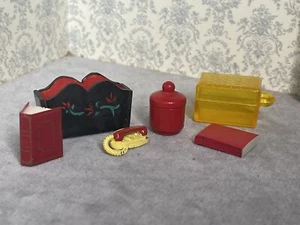 dollhouse 1:12 hand made magazine holder and other accessories  - Picture 1 of 7