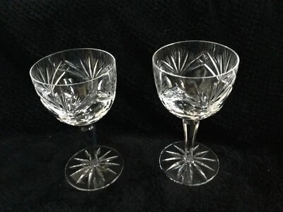 Vintage Gorham Rosewood (Older Pattern) Fan Star Crystal Water Goblets (2) - Image 1 of 4
