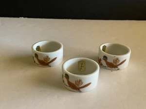 3 Vintage Shafford MCM Porzellan Roadrunner Serviettenringe Southwest mit Etiketten - Bild 1 von 6