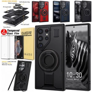 For Samsung Galaxy S24 Ultra/FE 5G Ring Holder Phone Case Cover Screen Protector - Picture 1 of 51