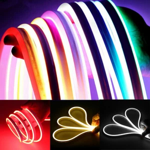 50ft LED Neon Rope Light Strip 12V Waterproof Silicone Boat Car Room Lighting - Picture 1 of 81