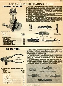 1955 Stampa Ad of Lyman Ideal Tru-Line Jr Strumento di ricarica pressa - Foto 1 di 2