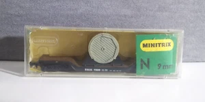 N Scale Minitrix 3117 Erie 7200 Heavy Duty Flat Car Depressed Center Black Brown - Picture 1 of 8