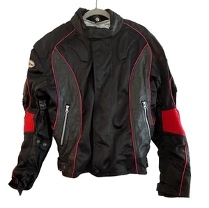Vintage Mossi Mens Black & Red Motorcycle Jacket L With Quilted Liner - Picture 1 of 8