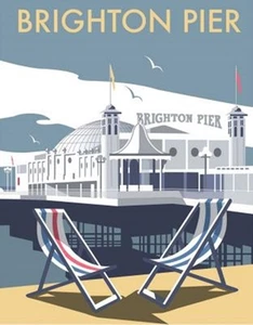 Brighton Pier by Dave Thompson fridge magnet   (se) - Picture 1 of 1