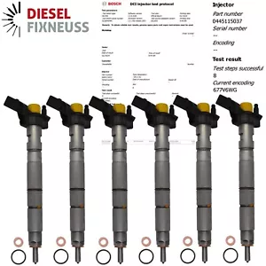 Injektor 6x Audi VW 3,0 TDI BMK ASB BKN BMN 059130277BD 0445115078 0445115052 - Bild 1 von 18