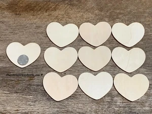 25 Blank 3" Wood Hearts - Rustic Wedding Decor - Table Decorations - 3 inch wood - Picture 1 of 3