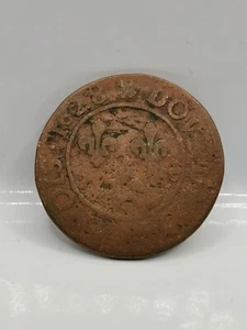 DOUBLE TOURNOIS 1628 D LYON LOUIS XIII BUSTE JUVENIL AU COL RABATTU / ROYALE - Foto 1 di 3