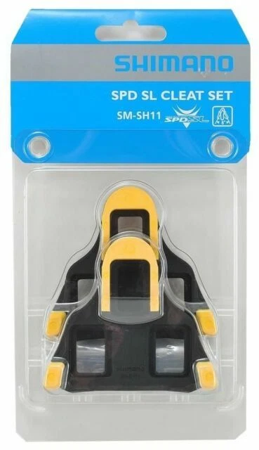 Shimano SM-SH11 SPD-SL Road Cleats Set with Hardware Floating - Yellow/Black (Y42U98010)
