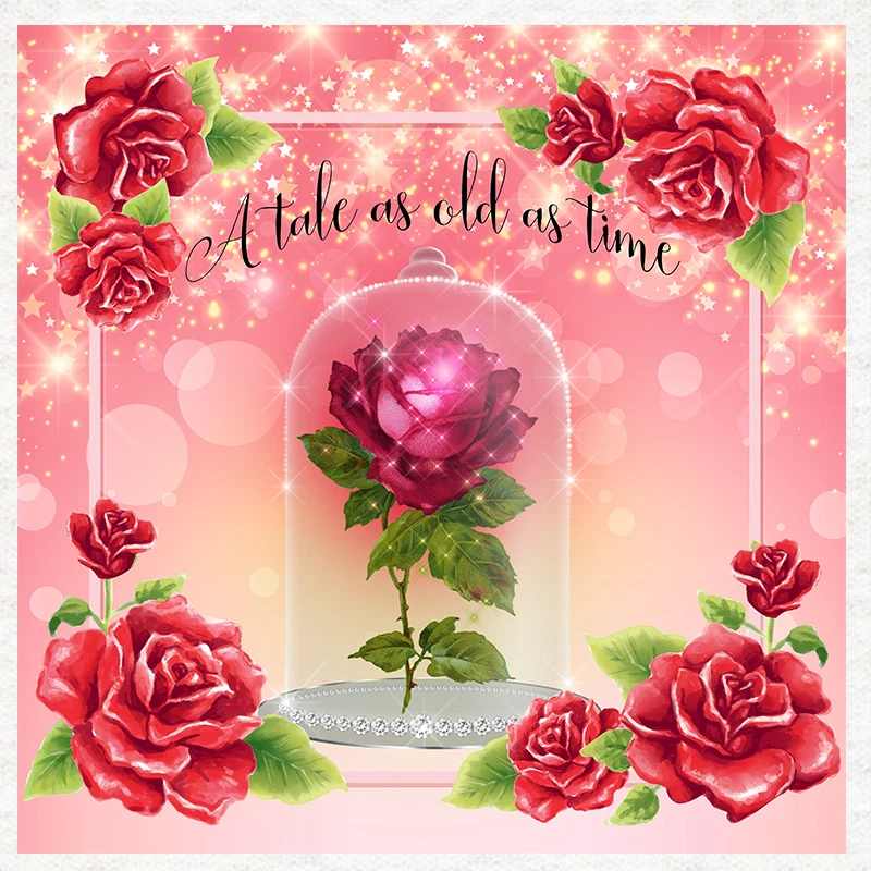 MOONLAKE FABRICS LTD Die Schöne und das Biest - Rosa Farbe Stoff Basteln Paneele 100% Baumwolle oder Polyester