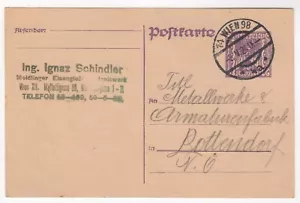 1924 May 8th. Postkarte. Vienna to Rottendorf, Germany. - Bild 1 von 2